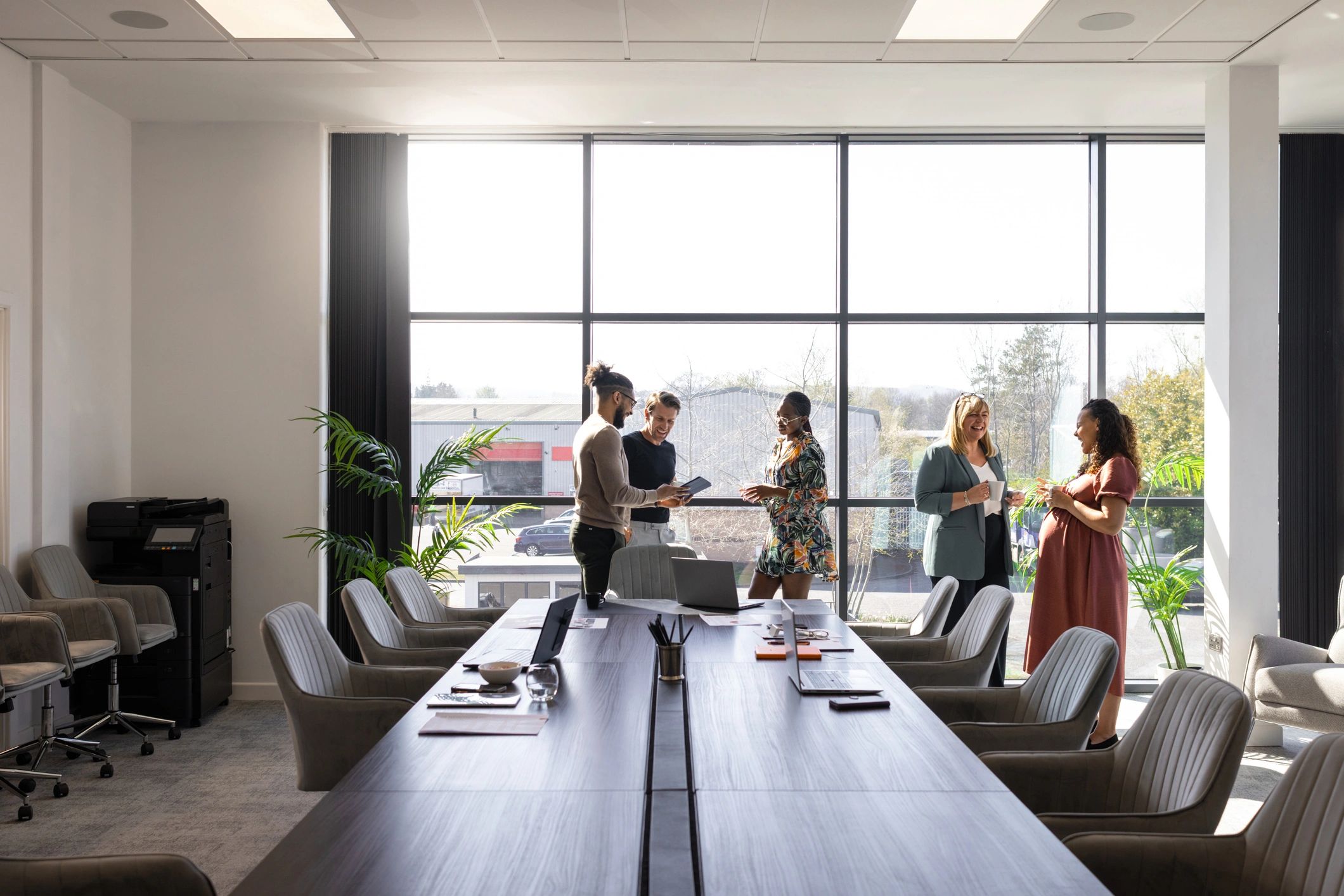 Team meeting in a modern workspace